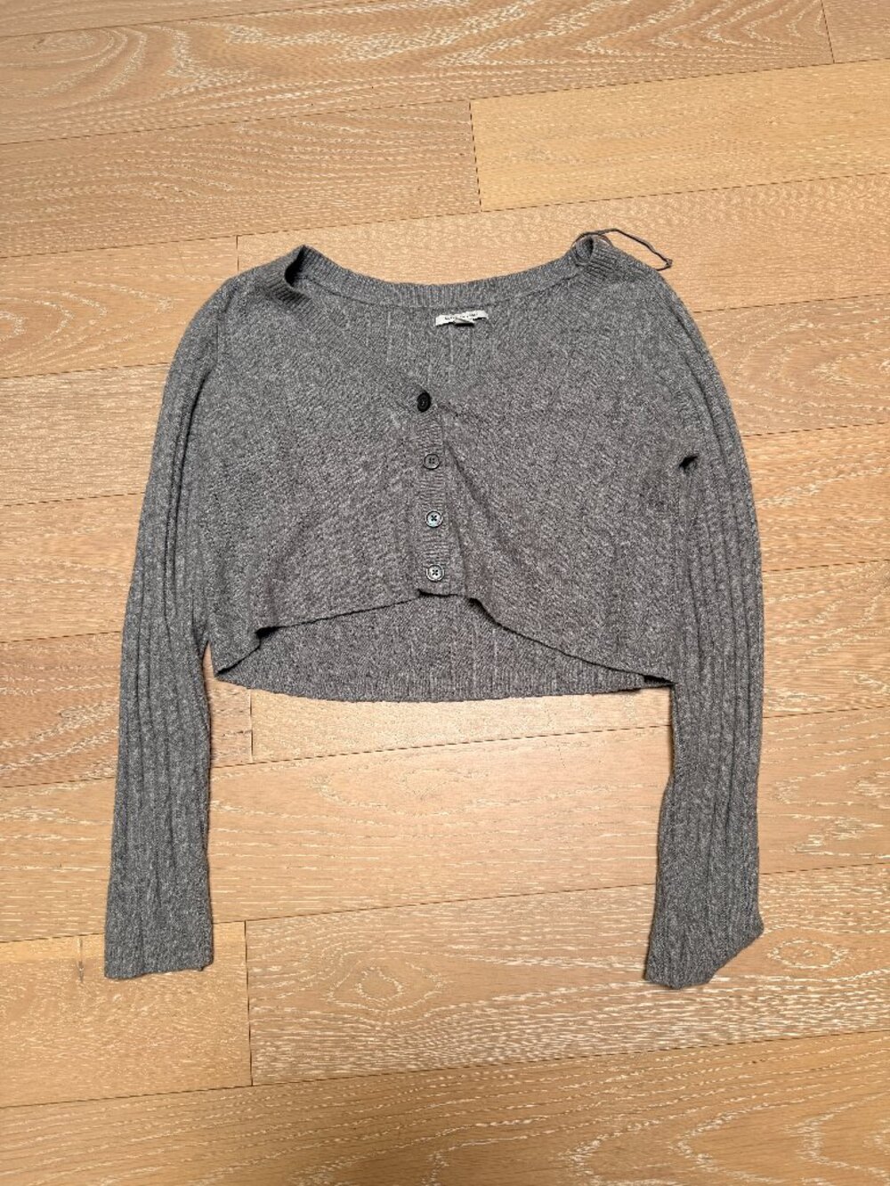 American Eagle Cropped Cardigan (Gray)